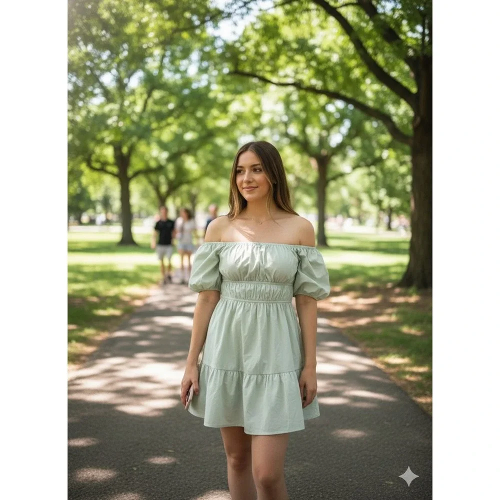 BP Green Ruffle Mini Dress. Vintage, Cottagecore, Lagonlook, Academia,‎ Y2K,...